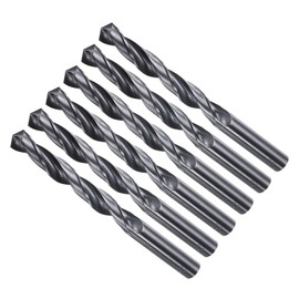 METALLIXITY Drill Bit (13mm) 6Pcs, 4241 High-Speed Steel Straight Shank Nitriding Black 118° for Wood Plastic Iron Copper Aluminum Low Soft Metal