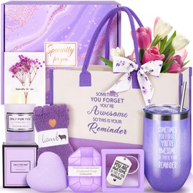 13PCS Birthday Gifts for Women,Mom, Wife, Girlfriend, Sister, Her- Self Care Package Get Well Soon Gifts Basket for Women Lavender Relaxing Spa Gifts Care Package Mothers Day Baskets for Mom