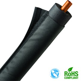 Electriduct 4 Inch HVAC Foam Protective Wrap Around Sleeve UV Weather Resistant Outdoor Pipe Insulation Protection Cover for Heat Pump A/C Air Conditioning Copper Line Sets - 6 Feet