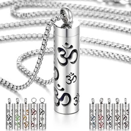 JEAN SMILE Essential Oil Necklace for Women, Aromatherapy Pendant Necklace 316L Stainless Steel Diffuser, Essential Oil Jewelry Gift for Men Women, Christmas, Birthday XN046-02