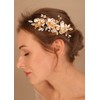 Deniferymakeup Bride Wedding Hair Comb Clip Gold Flower Bridal Hair