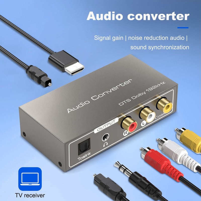 Peakloong 192Khz Audio Converter Toslink Optical Coaxial -Compatible ARC to