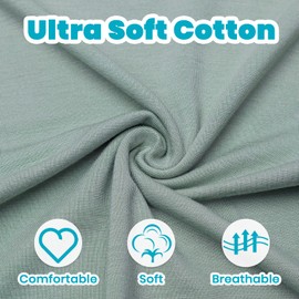 Newborn Baby Knotted Gown, Super Soft Silky Infant Sleeper, Baby Girl Sleep Gown with Mittens, Bow, and Hat Set（Newborn） Light Grey Green