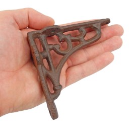 Unbranded 2 Small Vines Shelf Brackets Cast Iron Brace Antique Style Brown 4 x 3.5 inch