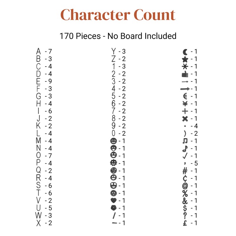 Stiles 122 2cm Standard Letters for Letter Boards, Plastic, Changeable