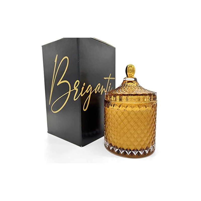 BRIGANTI Large Luxury Scented Candles in Amber Glass Candle Jar