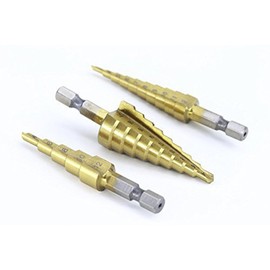 There is Love Step Drill Titanium Coated Hex Shaft Set of 3 (4-20, 4-12, 3-12), Bamboo Shoot Drill, mm