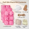 Sharmila 104-Piece Soap Making Kit with 3 Silicone Molds &