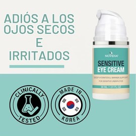NOVEHA Crema hidratante para ojos para pieles sensibles (1.0 fl oz), hidratante de ojos para párpados secos y debajo de los ojos, crema vegana de cera
