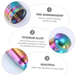 FUNOMOCYA 2Pcs American Style Tire Cap Titanium Alloy Valve Cover for Mountain Road Bikes Durable Dust Protection Easy Installation Replacement Colorful Design
