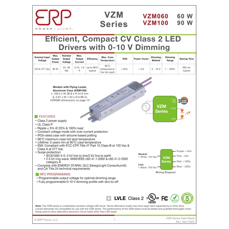 ERP Power Light | VZM100W-24 | Efficient, Compact CV Class
