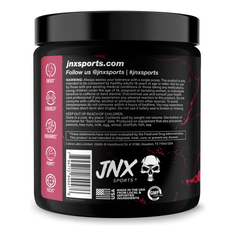 Suplemento Polvo Jnx Sports Pre Entrenamiento Sabor Cherry Limeade