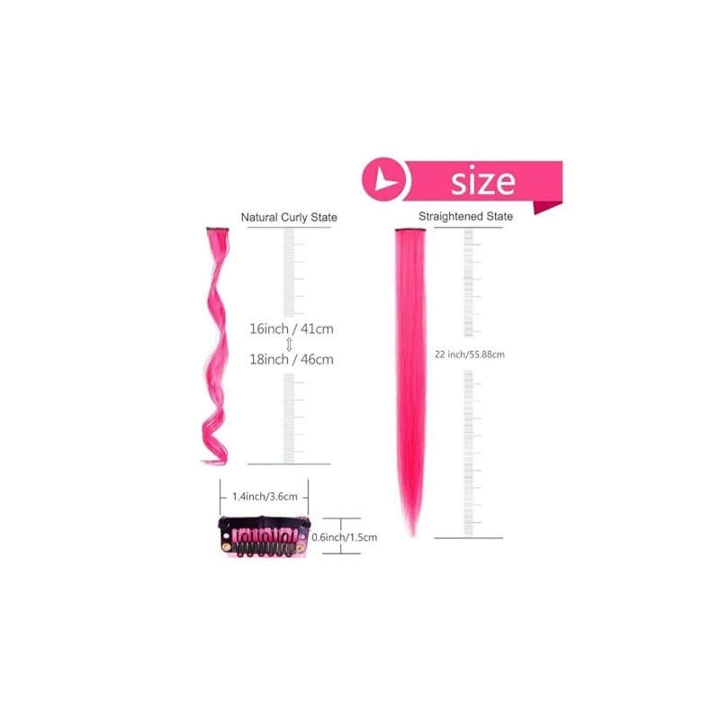 2 x Clip-In Hair Extension Highlights Streaks, Colourful Hair Highlights