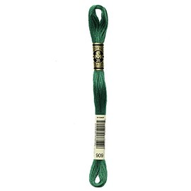 DMC 117-909 6 Strand Embroidery Cotton Floss, Very Dark Emerald Green, 8.7-Yard