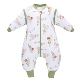 LAT Baby Winter Sleeping Bag with Removable Sleeves, Baby Sleeping Bag with Feet, 2.5 Tog, Children's Sleeping Bag with Legs, Winter Sleeping Bag for Boys and Girls, 6 Months - 4 Years, Sea Lion, 6-18