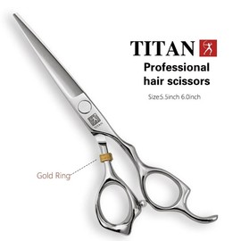 Titan Scissors | Hair Cutting Japanese Style Scissors | Proffesional Barbering Scissors | Sharp Edge | Hand Made Steel 6" inch