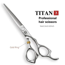 Titan Scissors | Hair Cutting Japanese Style Scissors | Proffesional Barbering Scissors | Sharp Edge | Hand Made Steel 6" inch