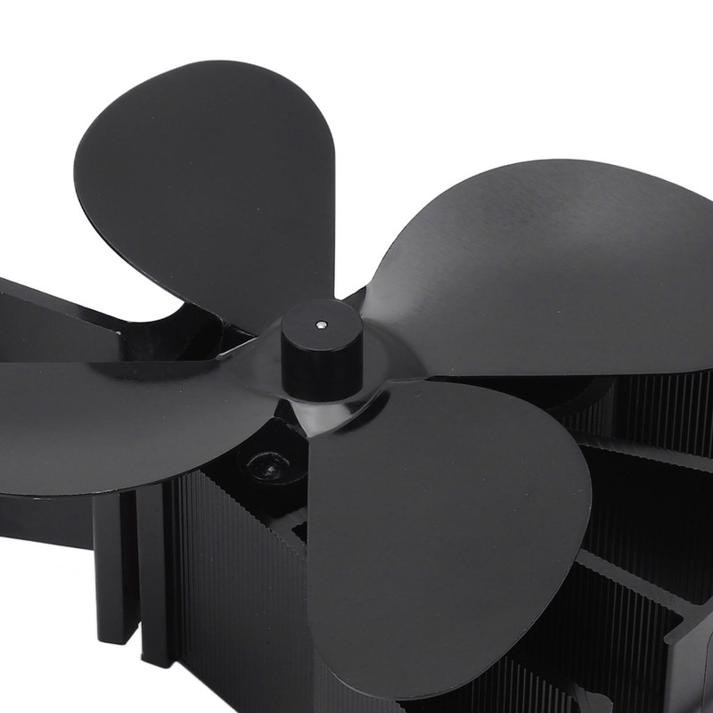 4 Blade Heat Powered Stove Fan Silent Eco Friendly Aluminium