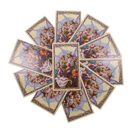Wowser Nativity with Adoring Angels Holy Cards, Christmas Prayer, Sunday School Lessons and Catholic Church Activities, Set of 10