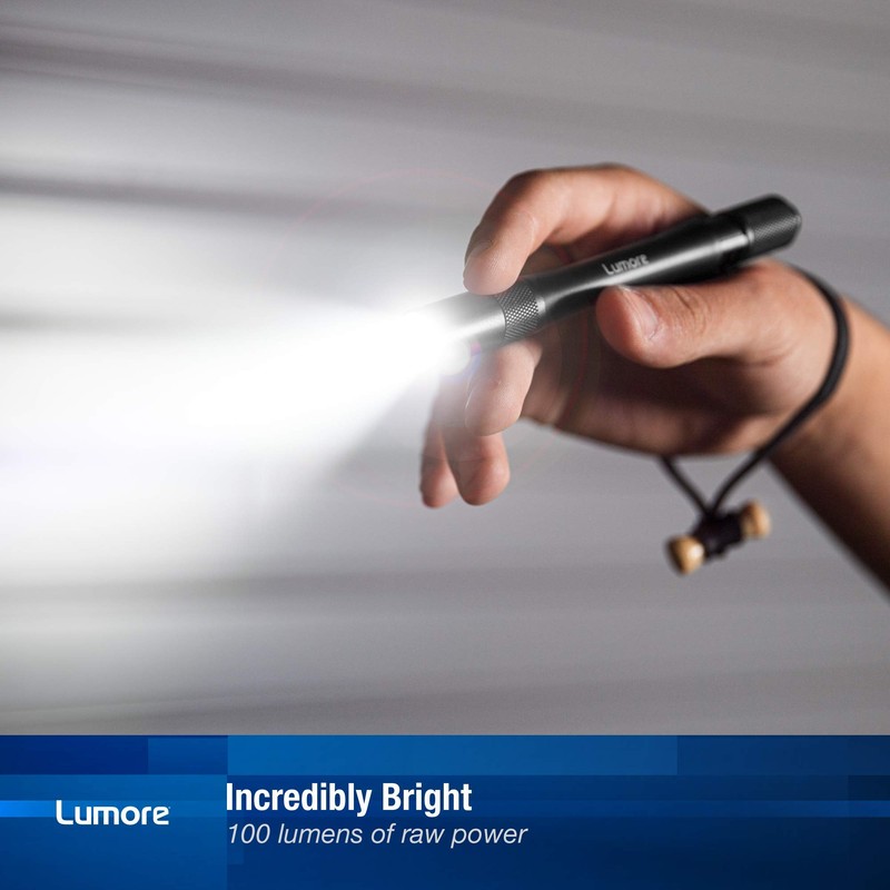 LUMORE Pen Light 4 Pack | 100 Lumens Each, 2