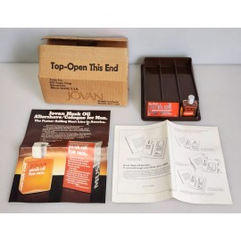 Jovan Vtg 1974 JOVAN MUSK OIL Men Aftershave Cologne 1/2 FL OZ TESTER & DISPLAY STAND