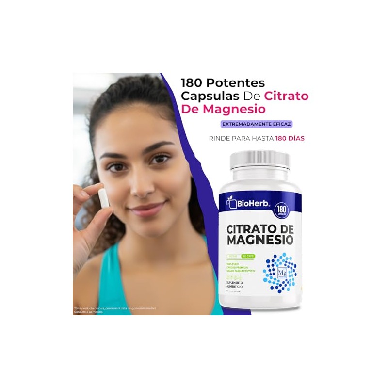 BioHerb® | Citrato de Magnesio Puro con 12% Magnesio Elemental