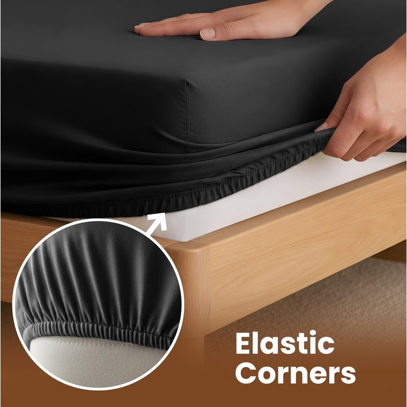Hafaa King Size Fitted Sheets – Easy Care 25 cm