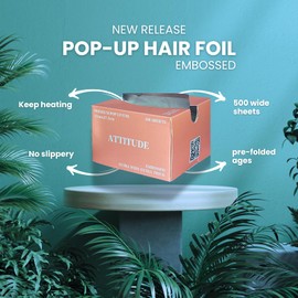 Attitude Premium Pop-Up Hair Foil Sheets, Embossed, Extra Wide, 500 Sheets, for Balayage and Highlights