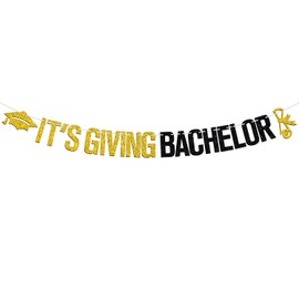 It's Giving Bachelor Banner, Congrats Grad, You Did It, Class of 2025 College Bachelor Degree Graduation Party Decorations Supplies