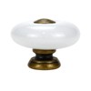 Faotup 6Pcs White Ceramic Cabinet Knobs Round Retro Dresser Knobs