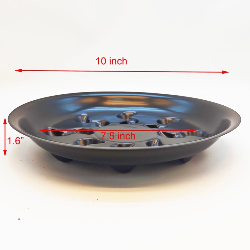 ZZPYXIA 4 Pack 12 inch Black Plastic Plant Sauce- Plant