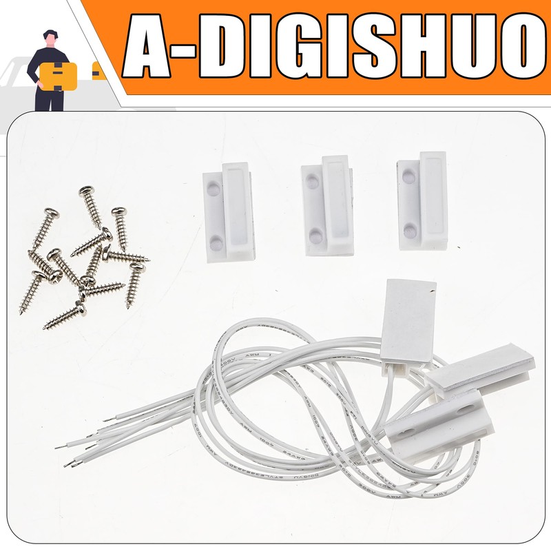 A-DIGISHUO 3PCS MC-38 Wired Security Window Gate Contact Sensor Alarm