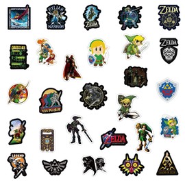 The Legend of Zelda Sticker for Laptop (50 Pieces), Gift for Children, Teens, Adults, Boys, Cool Games Stickers, Waterproof Vinyl Stickers for Scrapbooking, Skateboard, Car, Luggage