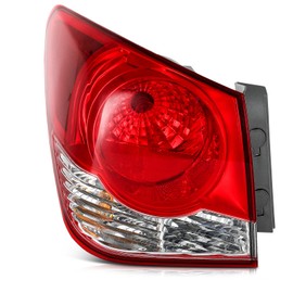 LSAILON Fit For Chevy Cruze 2011-2015,For Chevy Cruze Limited 2016 Tail Light Chrome Housing Red Lens Driver Side