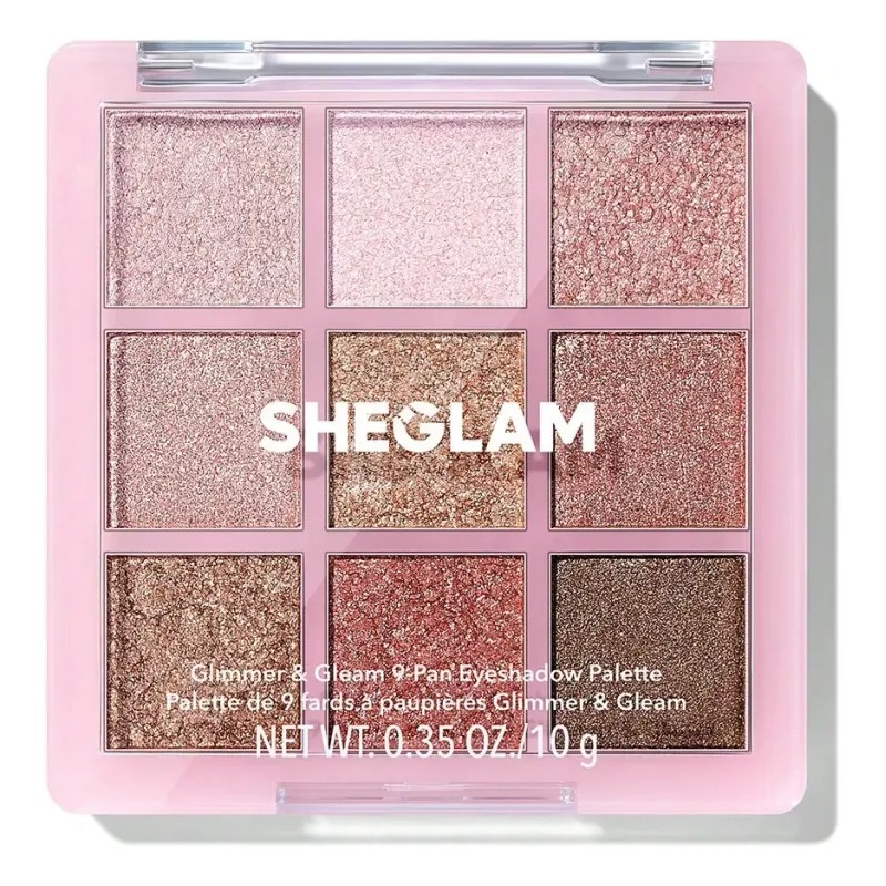 SHEGLAM Glimmer & Gleam Paleta de Sombras 9 Tonos Brillantes