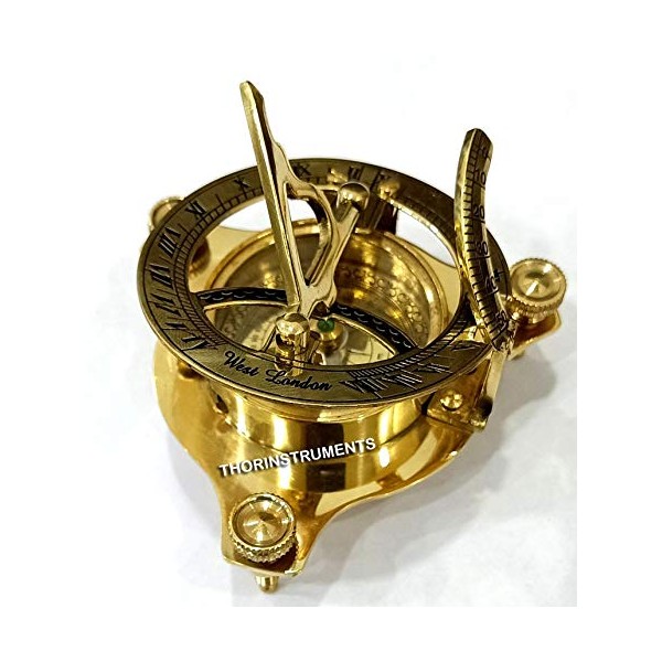 アンティークスタイル ヴィンテージ 真鍮 日時計 コンパス 海上 航海 日時計 コンパス 素朴 ビンテージ ホームデコレーション ギフト