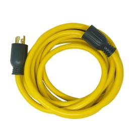 Southwire Generator Cord - 10-Gauge Heavy Duty Electrical Power Cable with L14-30 Locking Plug & Receptacle - Dual Voltage 125V/250V - Molded Connectors - Weather Resistant - Yellow & Black - 20 Feet