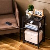 Rietolax LED End Table with Charging Station, Small Side Table