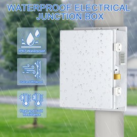 Electrical Junction Box ABS Waterproof Enclosure Plastic Weatherproof Project Box with Internal Mounting Panel Hinged Cover (15.7"x11"x4.1")