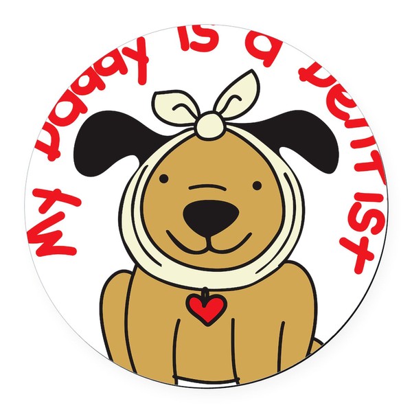CafePress My Daddy is A Dentist 5.5" Round Car Magnet