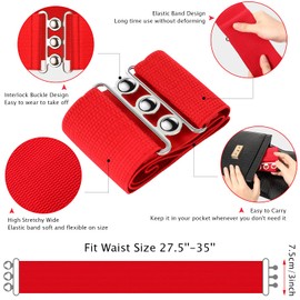 3 Pieces Women's Vintage Waist Belt Cinch Belt, Red, green, yellow