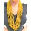 Zugar Land 33" Round Metallic Gold Beads Mardi Gras Necklaces