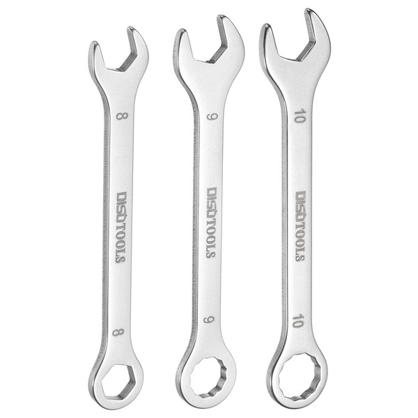 HARFINGTON 3pcs Thin Combination Wrench 8/9/10mm Offset 6-Point Ended Box