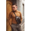 Time Resistance Leather Crossbody Bag - Brown Sling Bag -