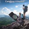 Outdoor Multifunctional Carabiner with Compass and Thermometer, Keychain for Camping,