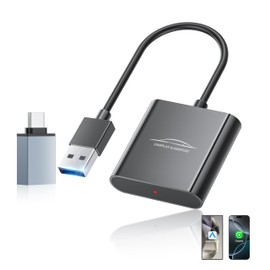 2 IN 1 Wireless Android Auto und Carplay Wireless Adapter, WiFi 5.8GHz Convert Wired to Wireless Carplay Dongle mit USB/Type-C, Easy Plug & Play Verbindung & Stabil Unterstützt iOS 10+ und Android 11+