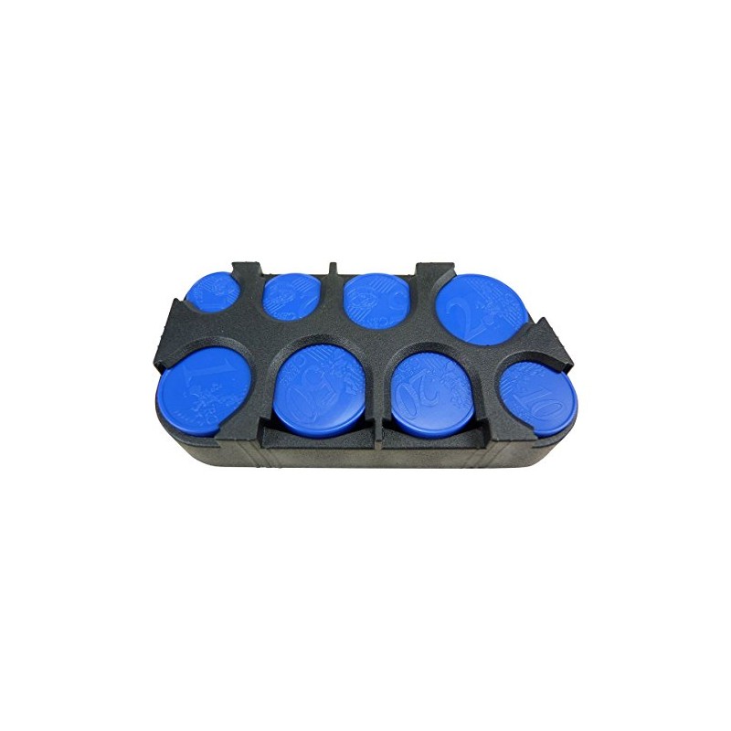 Plastic Organiser Box, Storage Box, Euro Coins Black black