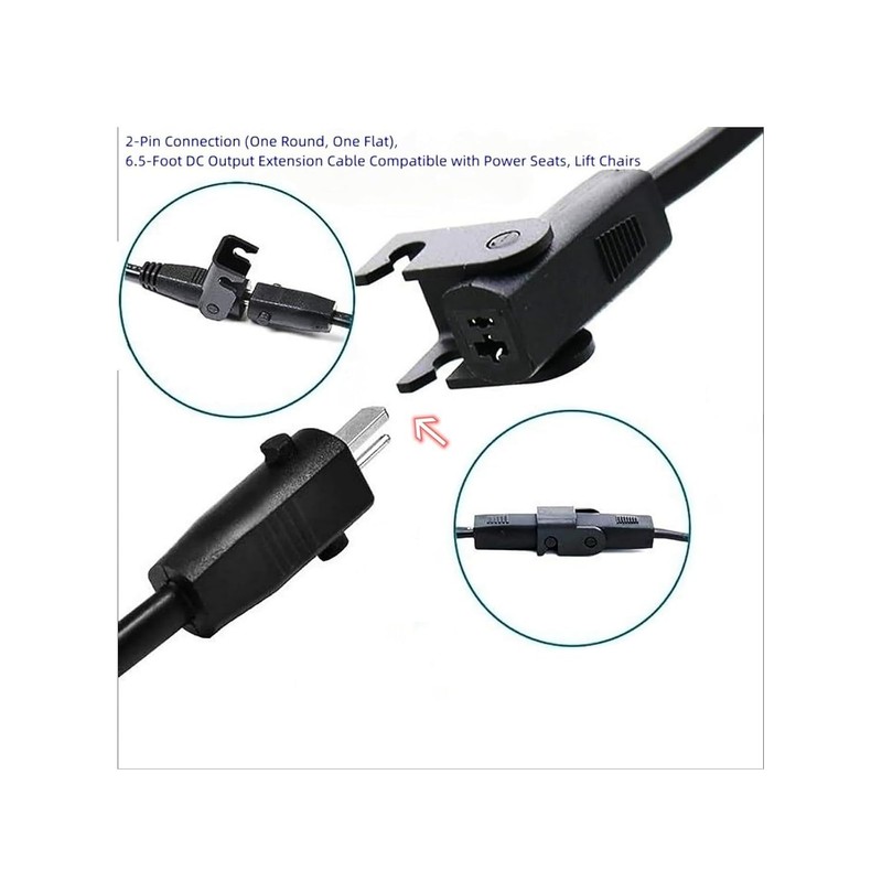 Extension Cord for Lift Chair or Power Recliner 6.6 Ft,