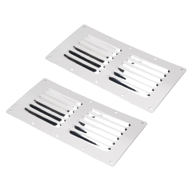 Generic Stainless Steel Air Vent Panel, 2Pcs Boat Rectangular Ventilation