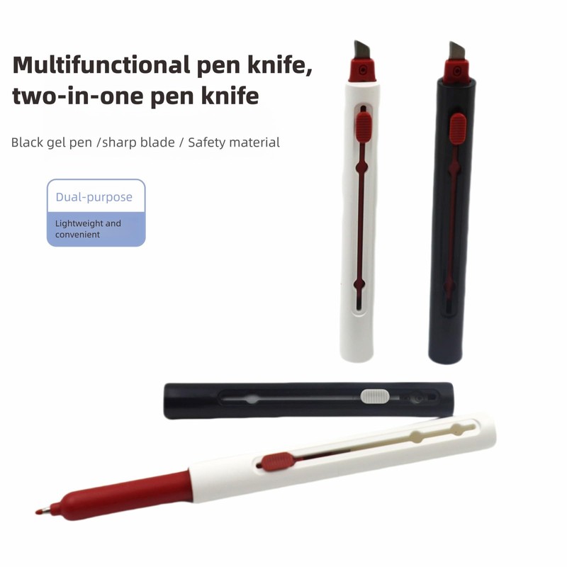 16pcs 2-in-1 Multifunctional Gel pen Knife, Retractable Blade and Pen,Safety
